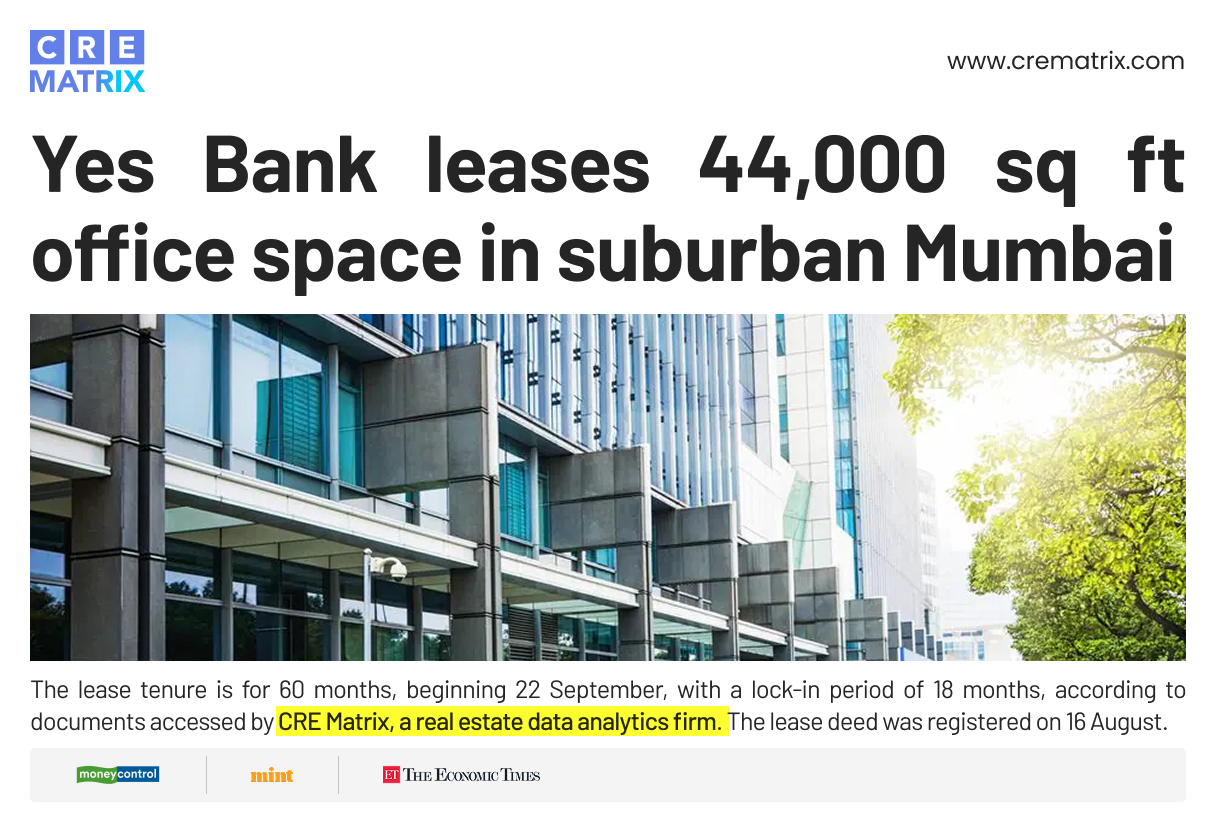 YES Bank Leases 44,000 Sq Ft Office at R-Tech Park Mumbai