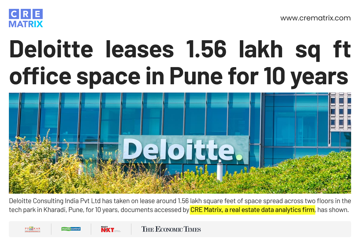 Deloitte Expands Pune Presence with 1.56 Lakh Sq. Ft. Office Lease in Kharadi