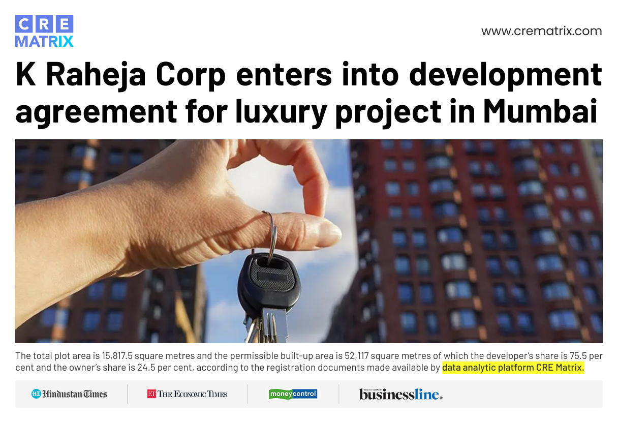 K Raheja Corp Homes, Cinevista Ink Pact to Develop Mumbai Studio Land Parcel