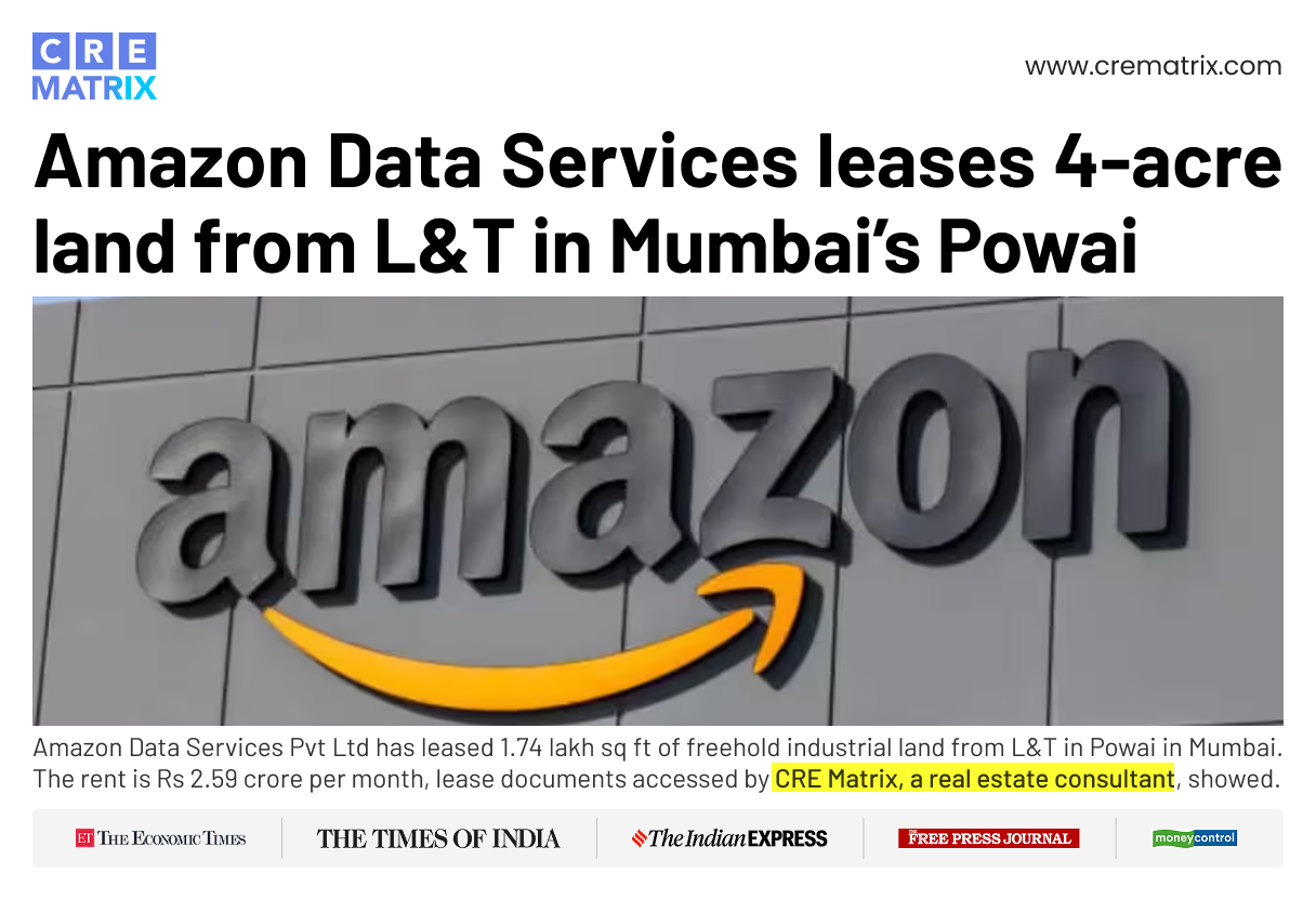 Amazon Data Services Leases 4-Acre Powai Land Parcel From L&T For Data Centre Development