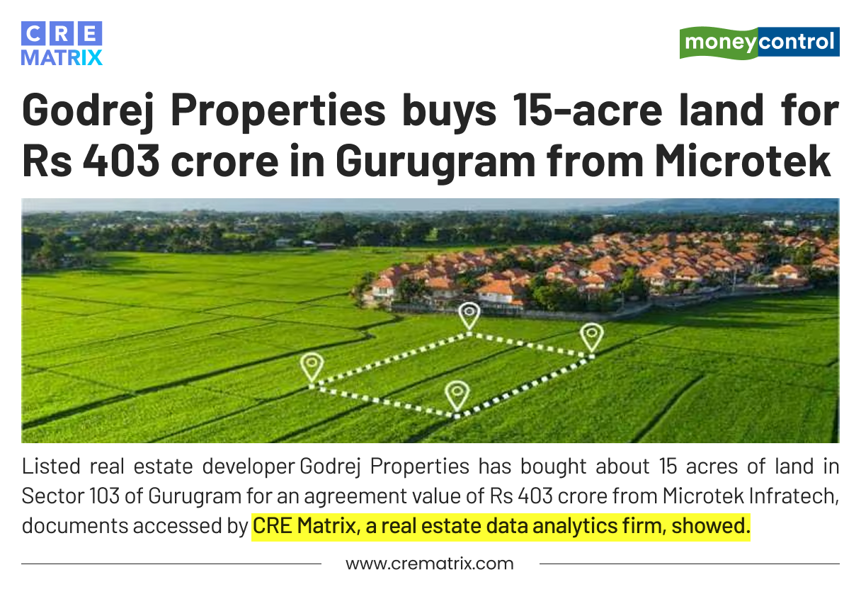 Godrej Properties Acquires 15-Acre Land Parcel in Gurugram for ₹403 Crore