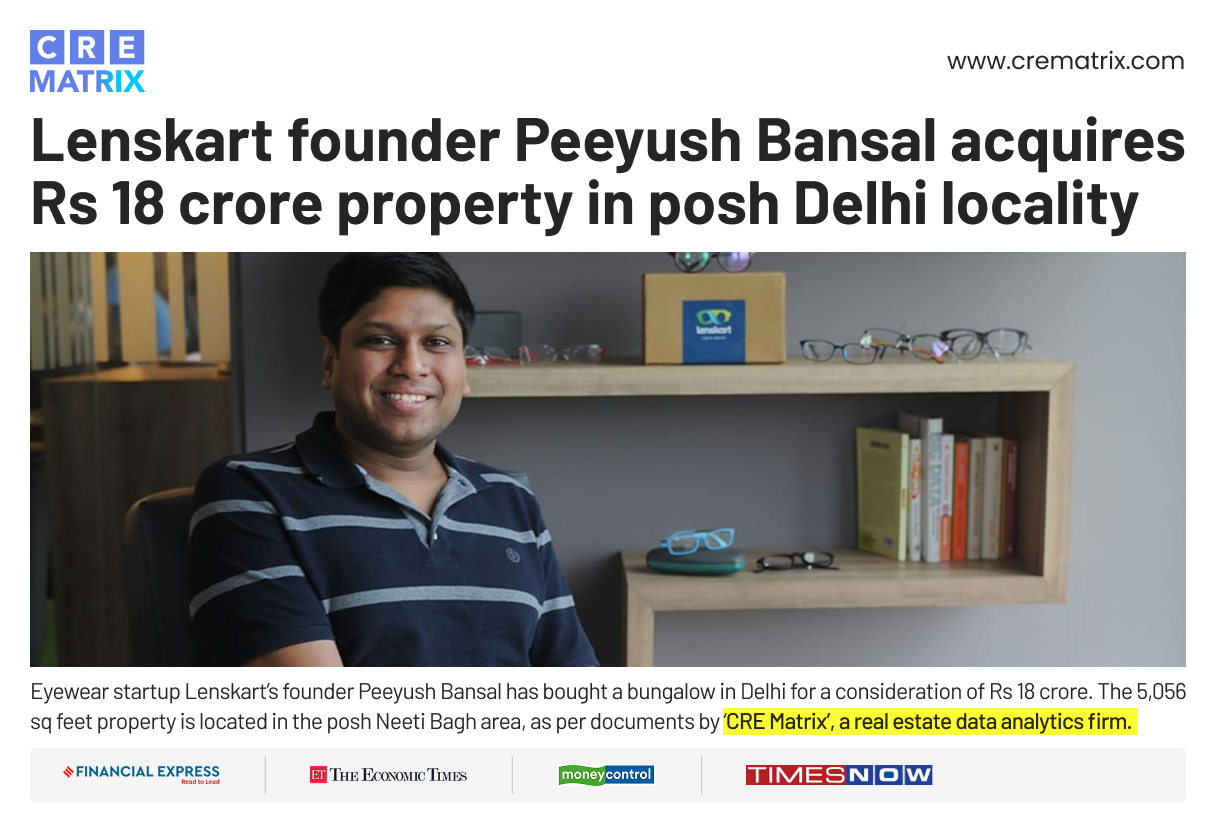 Peyush Bansal Buys South Delhi Property for ₹18 Crore