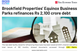 Brookfield Equinox Business Park Refinances ₹2,100 Crore Debt