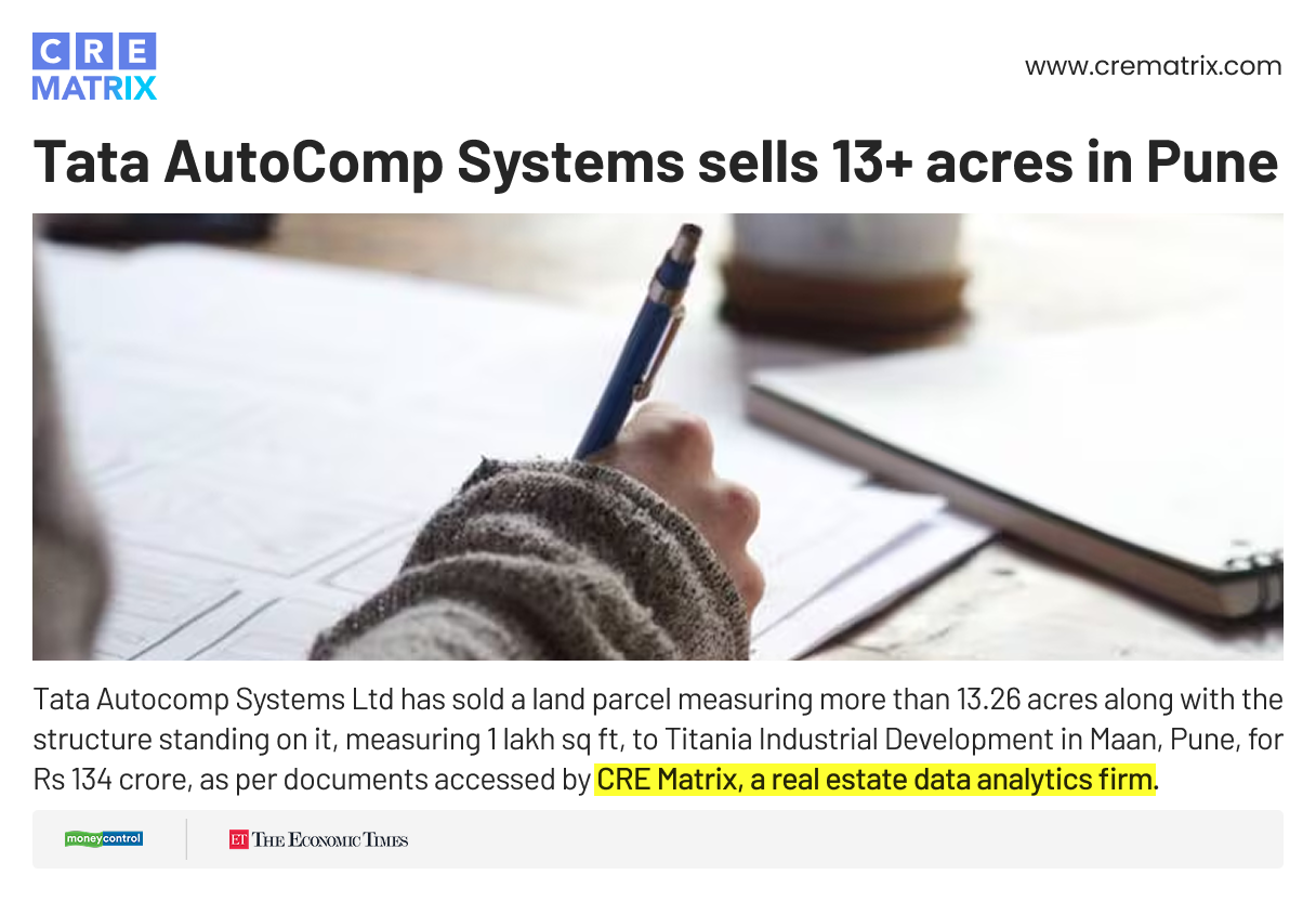 Tata AutoComp Systems sells more than 13 acres in Pune