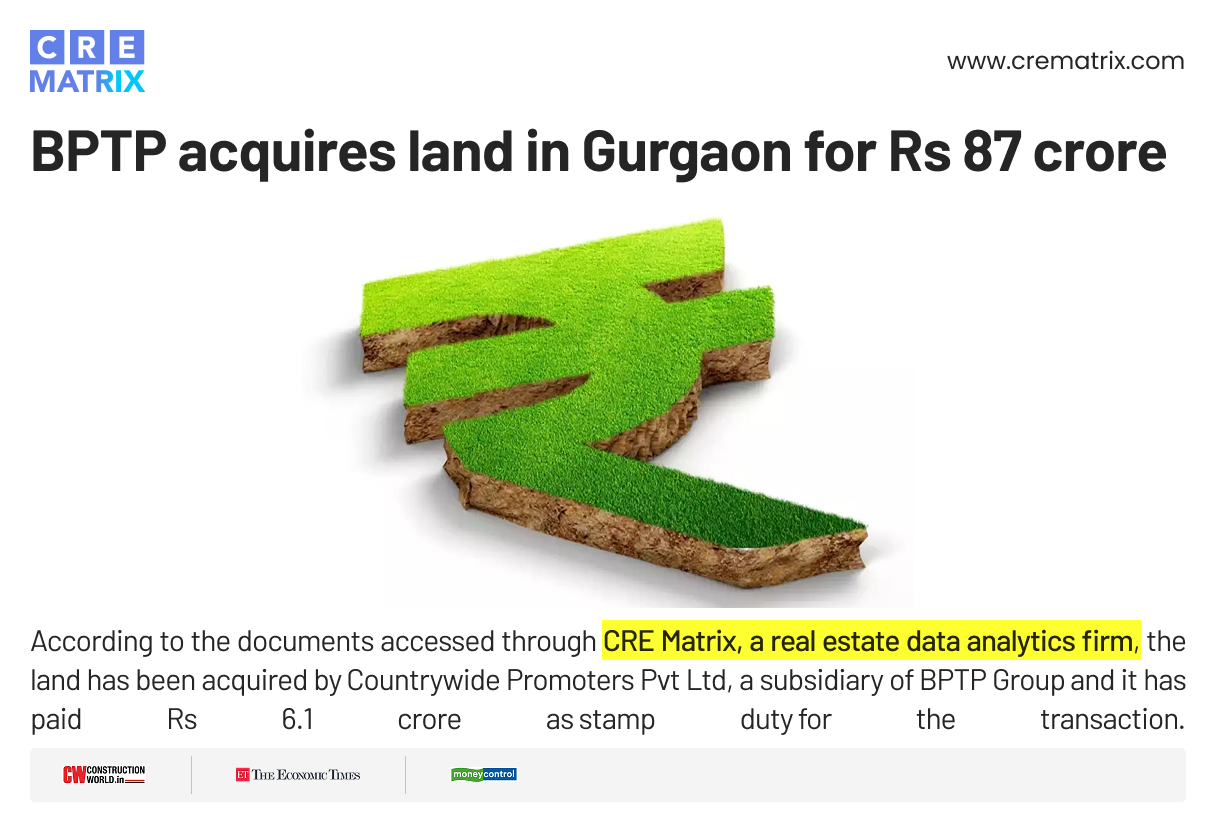 BPTP Group’s Countrywide Promoters Secures 5.24 Acre Plot