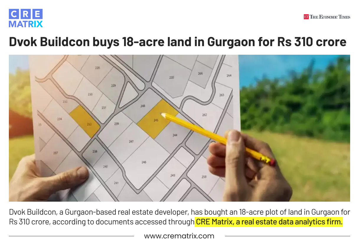 Dvok Buildcon Acquires 18-acre Land in Gurugram for Rs. 310 Crore