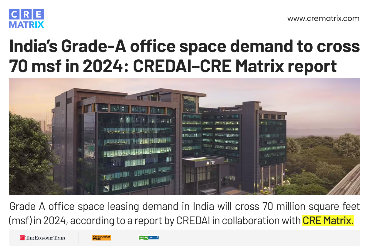 India Office Market Q1 CY’24: Demand Surges While Supply Tightens