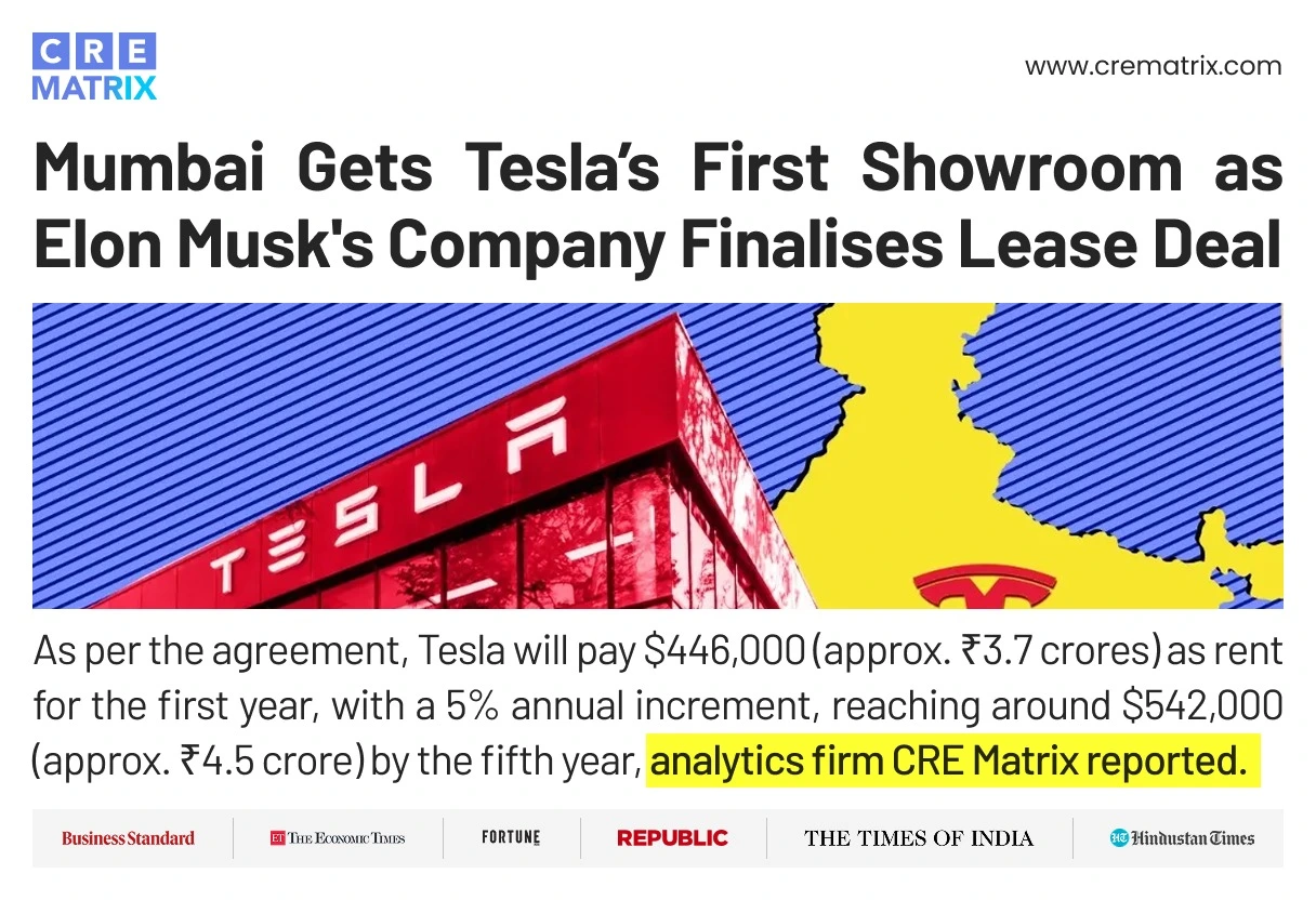 Tesla's First India Showroom Debuts in Mumbai's BKC