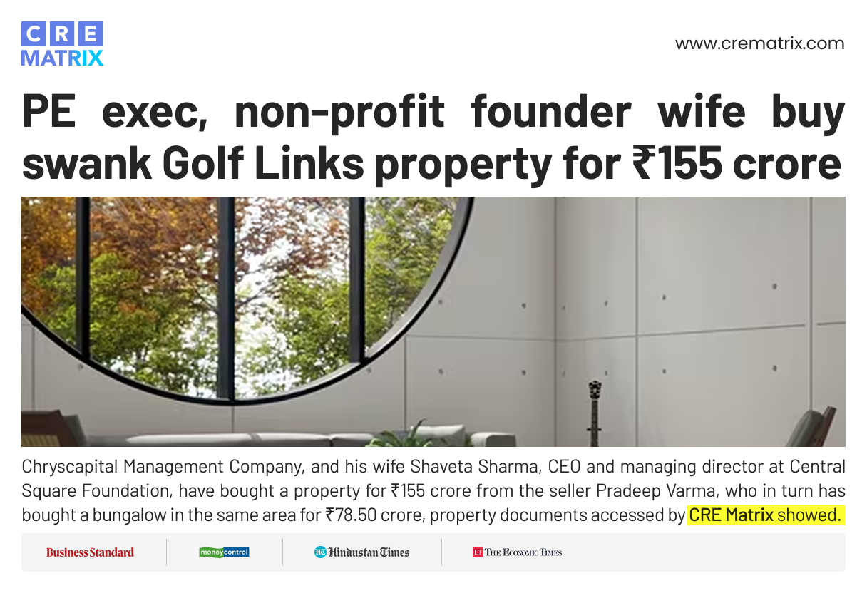 ChrysCapital Partner Sanjay Kukreja, Wife Buy Golf Links Bungalow for Rs 155 Crore