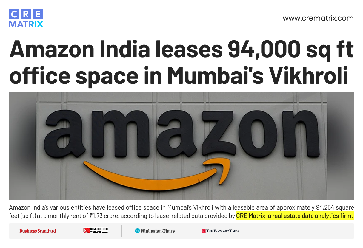 Amazon Renews ₹1.73 Crore Monthly Lease With Godrej Green Homes