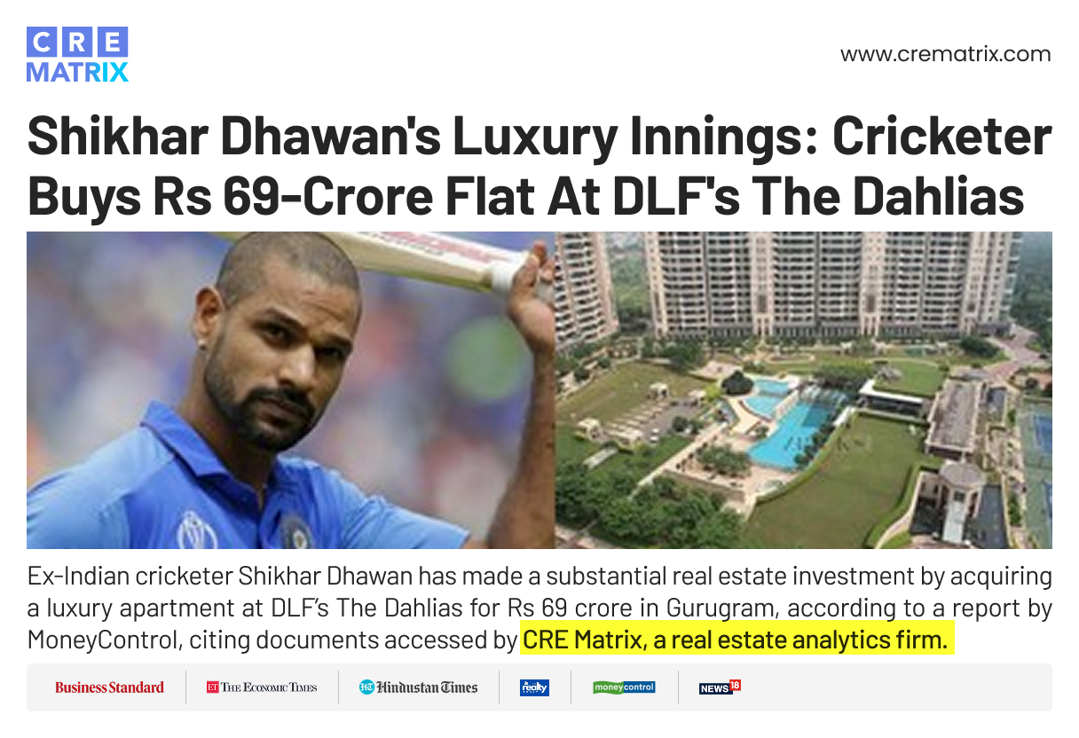 Shikhar Dhawan Buys Ultra-Luxury Apartment in DLF’s The Dahlias