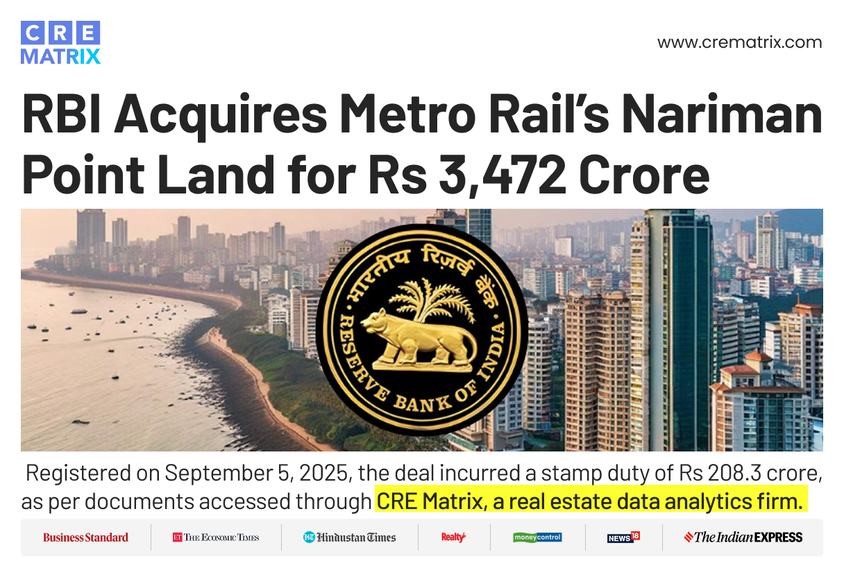 RBI Acquires Prime 4.6-Acre Nariman Point Land