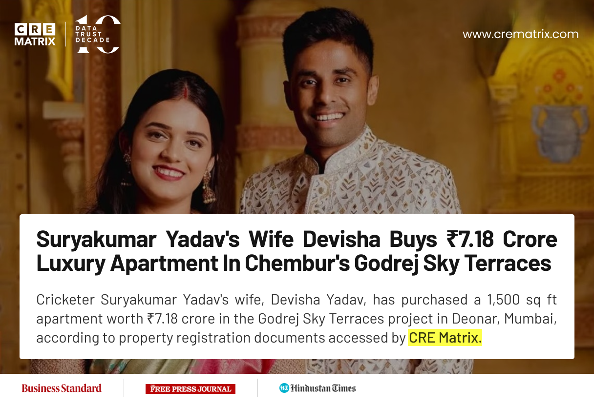 Suryakumar Yadav’s Wife Devisha Shetty Buys ₹7.18 Crore Apartment in Chembur