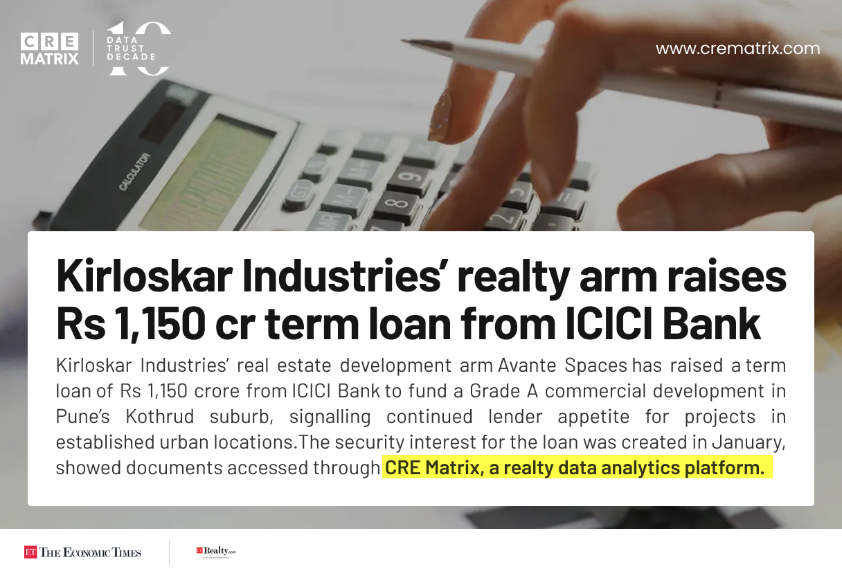 Kirloskar Realty Arm Secures ₹1,150 Cr Term Loan from ICICI Bank (3)