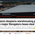 Amazon Leases 2.8 Lakh Sq Ft Warehouse in Bengaluru’s Nelamangala Corridor
