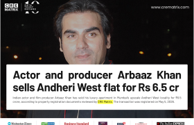Salman Khan’s Brother Arbaaz Khan Sells Mumbai Apartment in Andheri West for ₹6.5 Crore