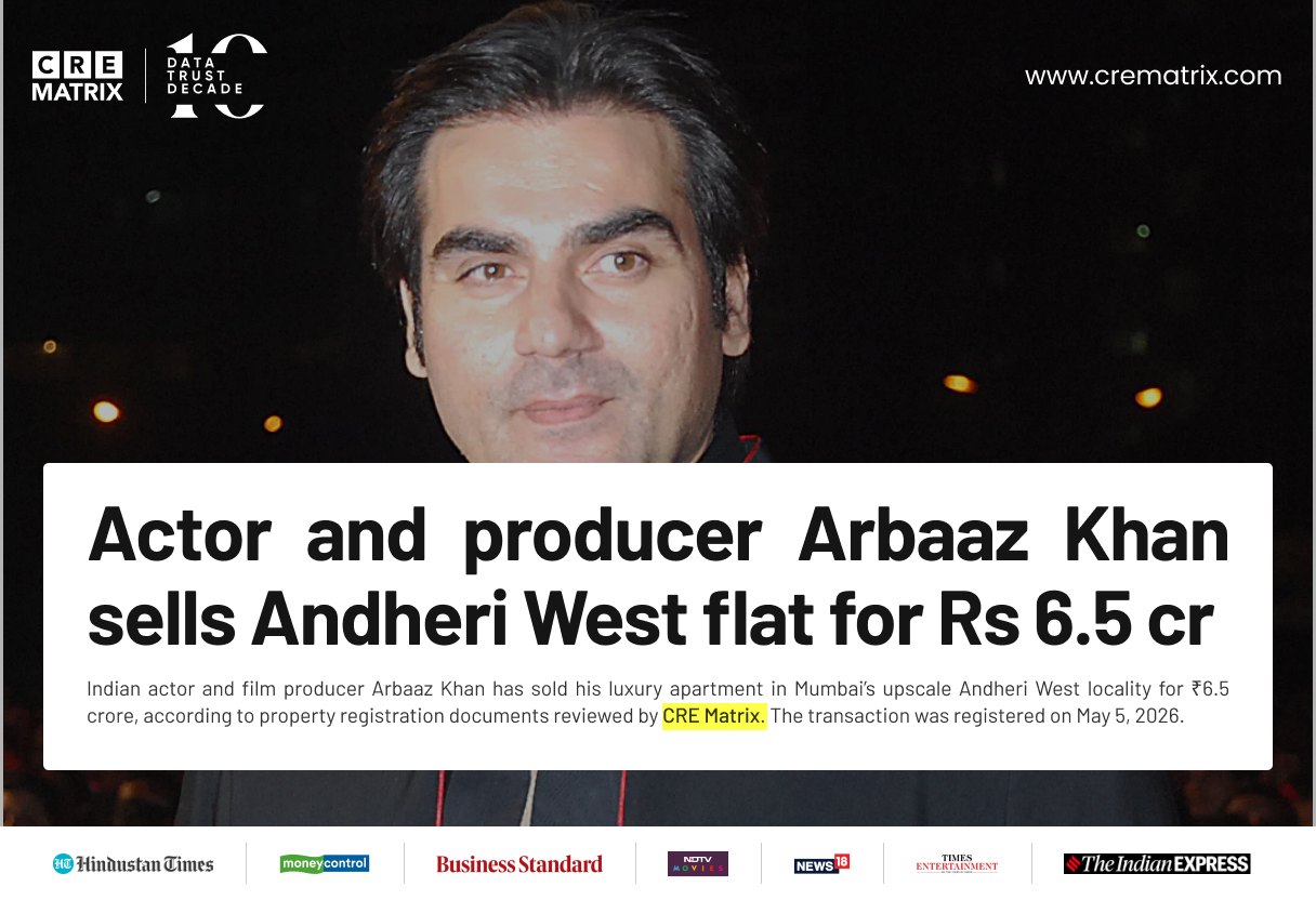 Salman Khan’s Brother Arbaaz Khan Sells Mumbai Apartment in Andheri West for ₹6.5 Crore