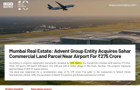 Advent Convention and Hotels International Acquires Mumbai Land Parcel for ₹275 Crore