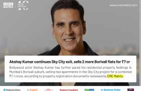 Akshay Kumar Sells Two Borivali Apartments for ₹7.1 Crore