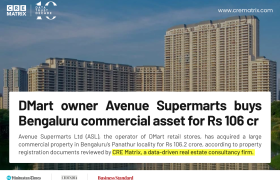 DMart Acquires Multiple Floors in Bengaluru Commercial Property for ₹106.2 Crore