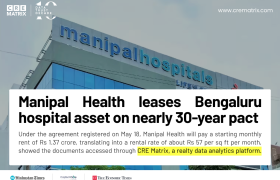 Manipal Health Leases 2.4 Lakh Sq Ft Space in Bengaluru in ₹837 Crore Deal