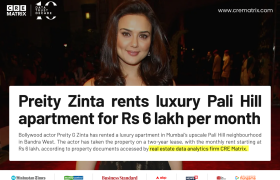 Preity Zinta Leases Luxury Apartment in Mumbai’s Pali Hill for ₹6 Lakh Monthly Rent