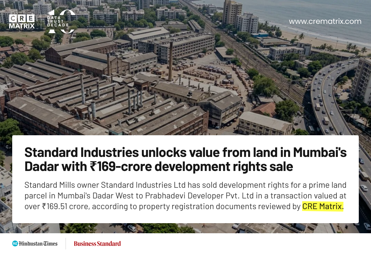 Standard Industries Signs ₹170-Crore Dadar Redevelopment Agreement