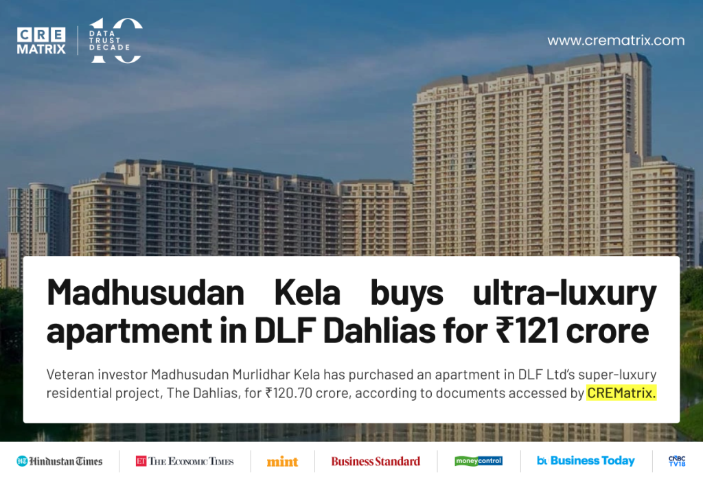Veteran Investor Madhusudan Kela Acquires ₹120.7 Crore Luxury Apartment at DLF’s The Dahlias