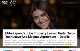 Ekta Kapoor Leases Out Juhu Apartment for Rs 36 Lakh in Two-Year Deal