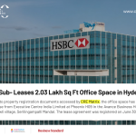 HSBC India Unit Signs Major Office Sublease for 2.03 lakh Sq Ft in Hyderabad