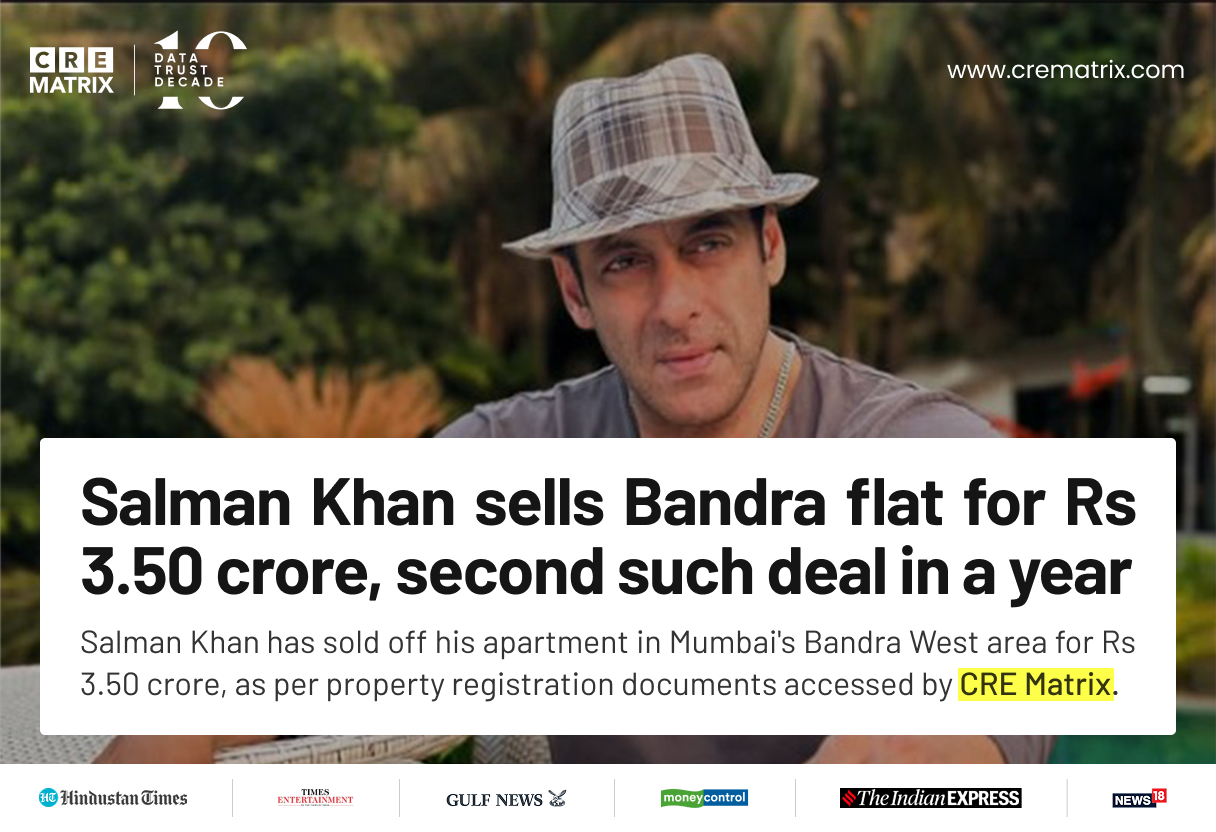 Salman Khan Sells Bandra West Apartment for ₹3.50 Crore After 11 Years of Ownership