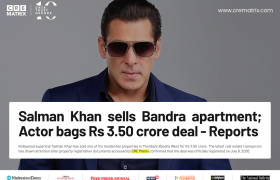 Salman Khan Sells Bandra West Apartment for ₹3.50 Crore After 11 Years of Ownership