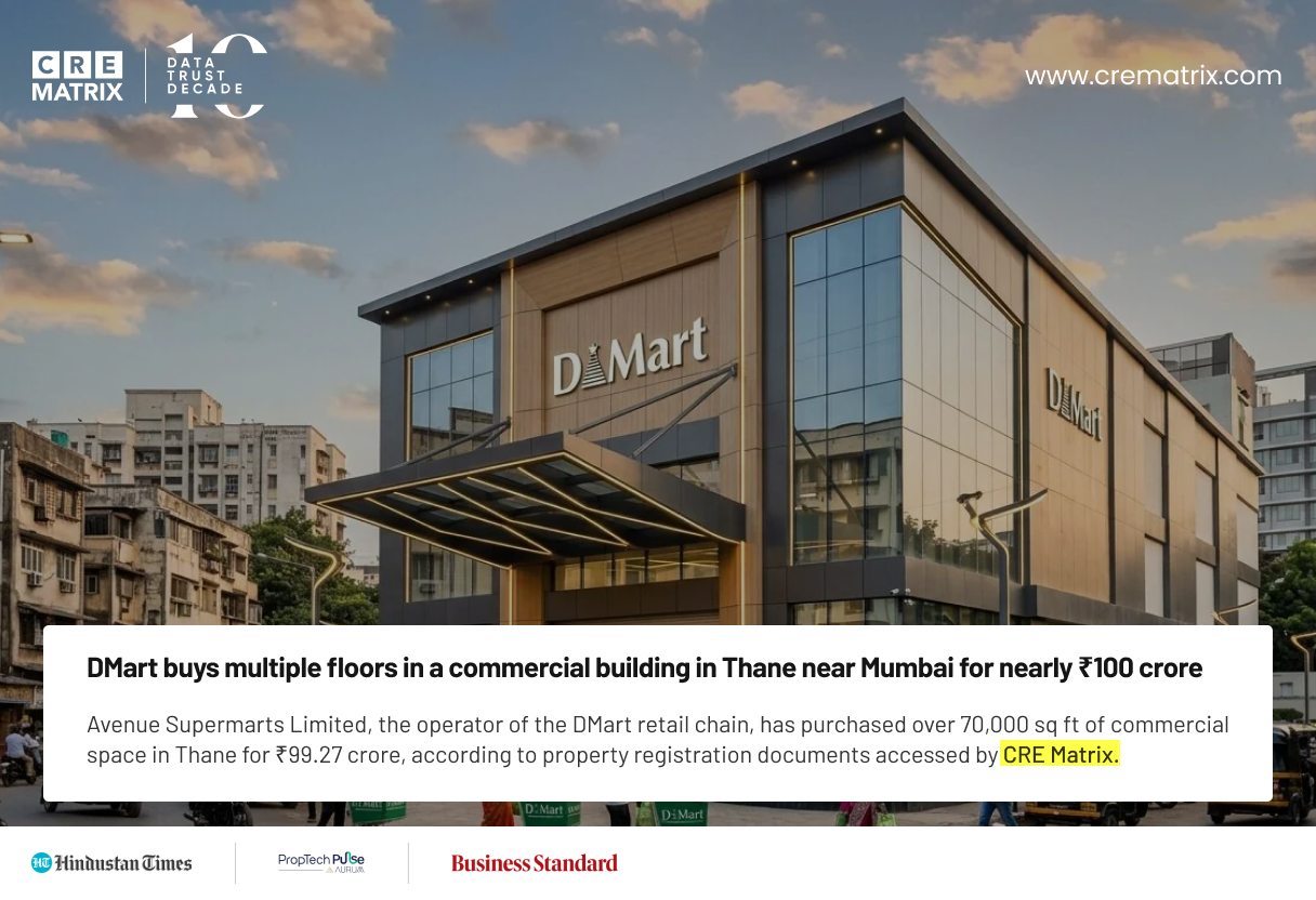 DMart Operator Avenue Supermarts Buys Premium Commercial Property in Thane for ₹99 Crore