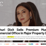 Madhuri Dixit Sells Mumbai Commercial Office for ₹4.85 Crore, Secures Nearly 9-Fold Return