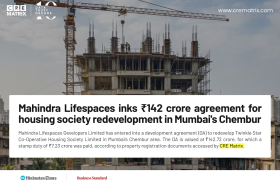 Mahindra Lifespaces Signs ₹143-Crore Deal to Redevelop Nine Chembur Buildings