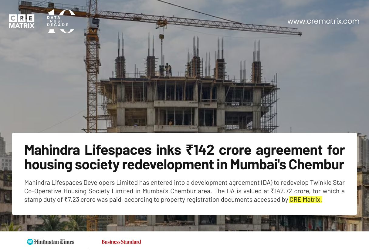 Mahindra Lifespaces Signs ₹143-Crore Deal to Redevelop Nine Chembur Buildings