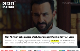 Saif Ali Khan Sells Bandra West Flat for ₹4.11 Crore